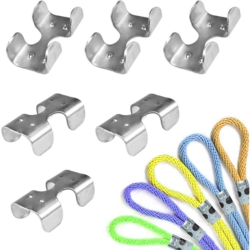 Aifeier ET Heavy Duty Double Rope Loop Clamps 1/2 Inch Zinc Plated Twisted or Braided Rope Metal Loop End Clips (Silver Color, 6 Pack) - Image 1