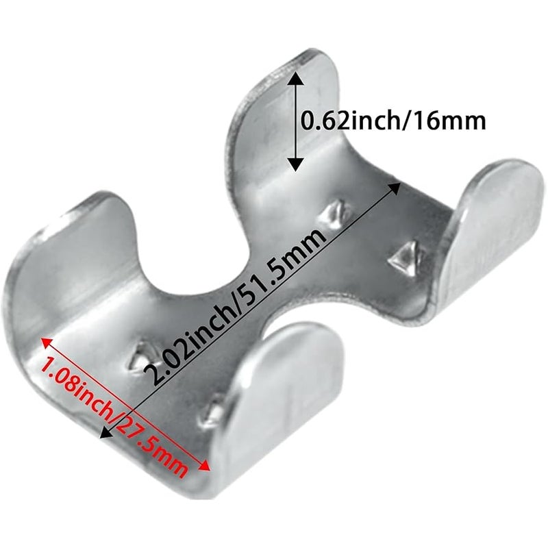 Aifeier ET Heavy Duty Double Rope Loop Clamps 1/2 Inch Zinc Plated Twisted or Braided Rope Metal Loop End Clips (Silver Color, 6 Pack) - Image 2