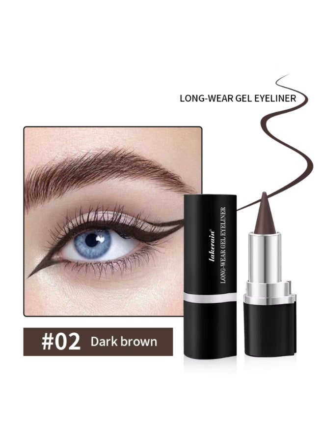 lakerain Long Wear Gel Eyeliner Creamy Gel Eyeliner Pen Smudge Proof Waterproof Sweat-proof Long Lasting Eyeliners Stick Multi Use Eye Makeup Lip Liner Eyeshadow Eyebrow Pencil Dark Brown 02 - Image 2