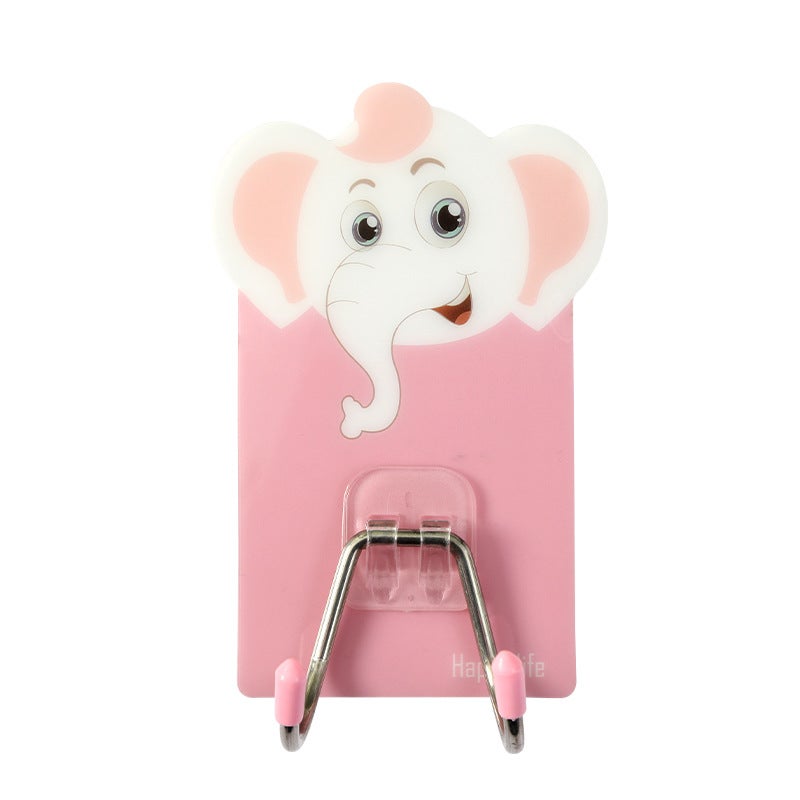 Adhesive Double Hooks for Kitchen  Bathroom Storage Orange Tiger - Image 3