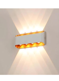 Next Life Modern Up and Down LED Wall Lamp Indoor Outdoor Wall Light Waterproof Wall sconce For Garden Lawn And Balcony White Gold Frame  - Image 1