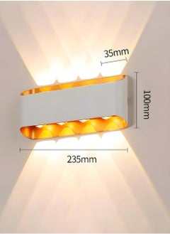 Next Life Modern Up and Down LED Wall Lamp Indoor Outdoor Wall Light Waterproof Wall sconce For Garden Lawn And Balcony White Gold Frame  - Image 2