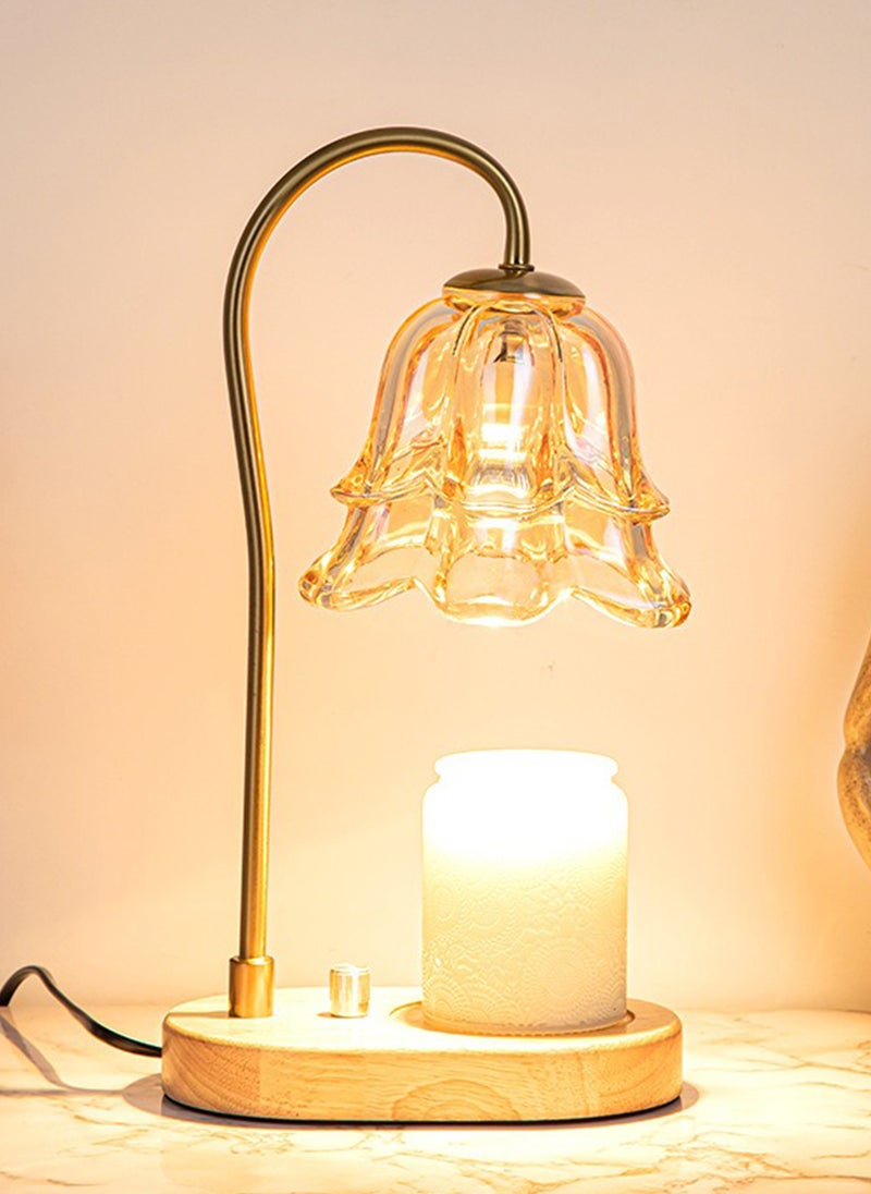 Sharpdo - Aromatherapy Candle Heat Lamp with Dimming Height Adjustable Scented Candles with Bulb for Small and Large Size Jar Candles for Home Decoration (Walnut Base) - Image 1