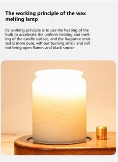 Sharpdo Aromatherapy Candle Heat Lamp with Dimming Height Adjustable Scented Candles with Bulb for Small and Large Size Jar Candles for Home Decoration (Walnut Base)  - Image 2
