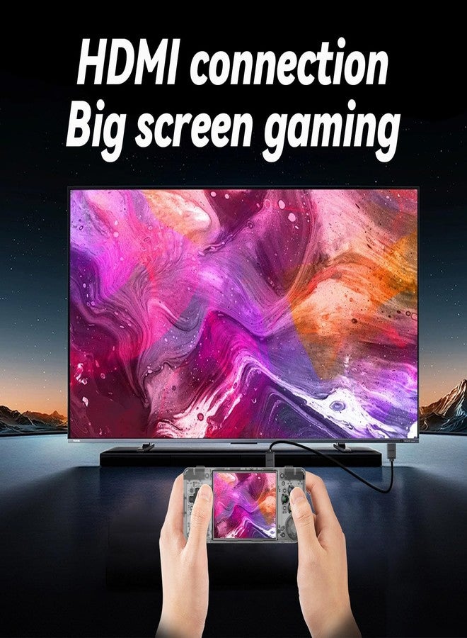 Voacle RG28XX Retro Handheld Game Console , 2.83 Inch IPS Screen Linux System Built-in 64G TF Card 5516 Games Support Multimedia Application and HDMI TV Output(Transparent Black) - Image 4