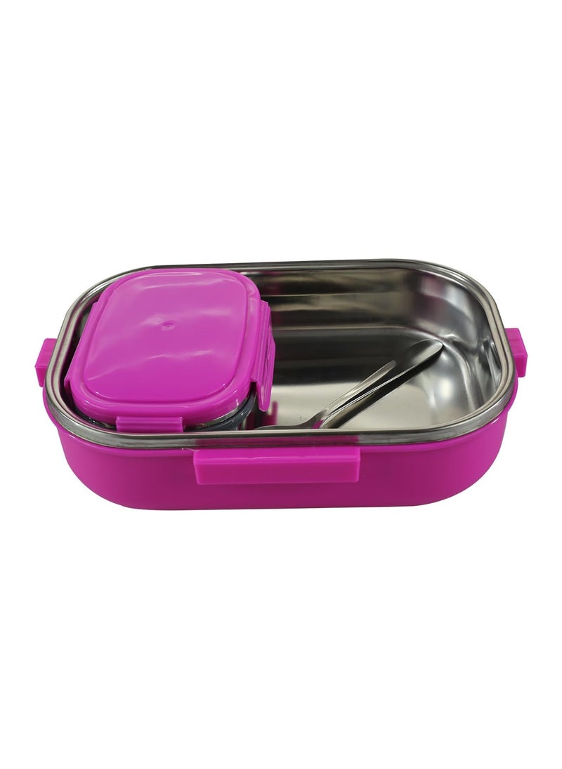 SMILY KIDDOS - Smily Kiddos Kids Stainless Steel Insulated Lunch Box Pancake Theme - Purple |Age Above 3 Years| 100% BPA Free and Food Grade - Image 1
