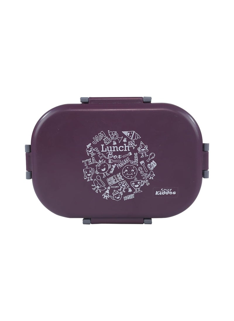 SMILY KIDDOS - Smily Kiddos Kids Stainless Steel Insulated Lunch Box Pancake Theme - Purple |Age Above 3 Years| 100% BPA Free and Food Grade - Image 1