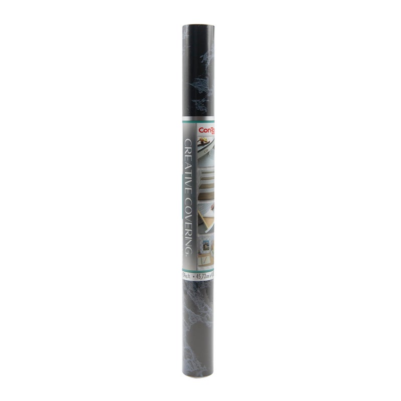ConTact Brand Creative Covering SelfAdhesive Shelf Liner MultiPurpose Vinyl Roll Easy to Use and Apply 18 x 16 Black Marble
