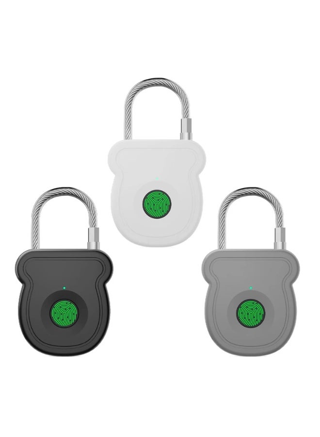 XICEN Fingerprint Smart Padlock Lock, Biometric Metal Keyless Thumbprint Lock, Waterproof, USB Rechargeable, for Gym Locker, School Locker, Luggage, Backpack, Suitcase (White) - Image 5