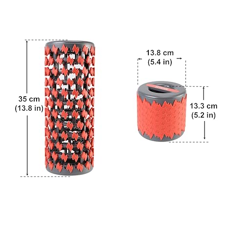 Fitster Collapsible Foam Roller for Exercise and Recovery (13 Inches), Easily Portable at 5.5 inches (Red) - Image 2