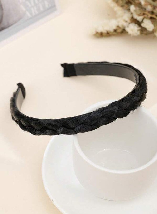 RHOSYN HAIR ACCESSORIES Synthetic Hair Braided Hair Band 2 Plaited Headband For Women & Girls Fashion Hair Accessory (Black) - Image 2