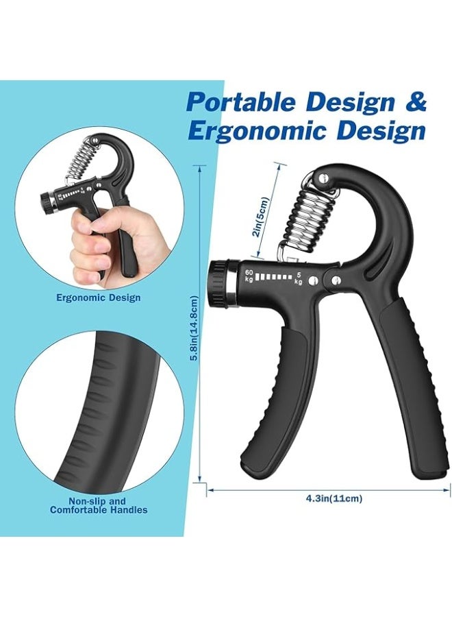 جهاز تدريب قبضة اليد، مقاومة قابلة للتعديل، من 5 إلى 60 كجم، جهاز لتقوية عضلات الساعد واليد لبناء العضلات، والتعافي من الإصابات، وتدريب قبضة اليد، معدات لياقة بدنية محمولة - Image 5