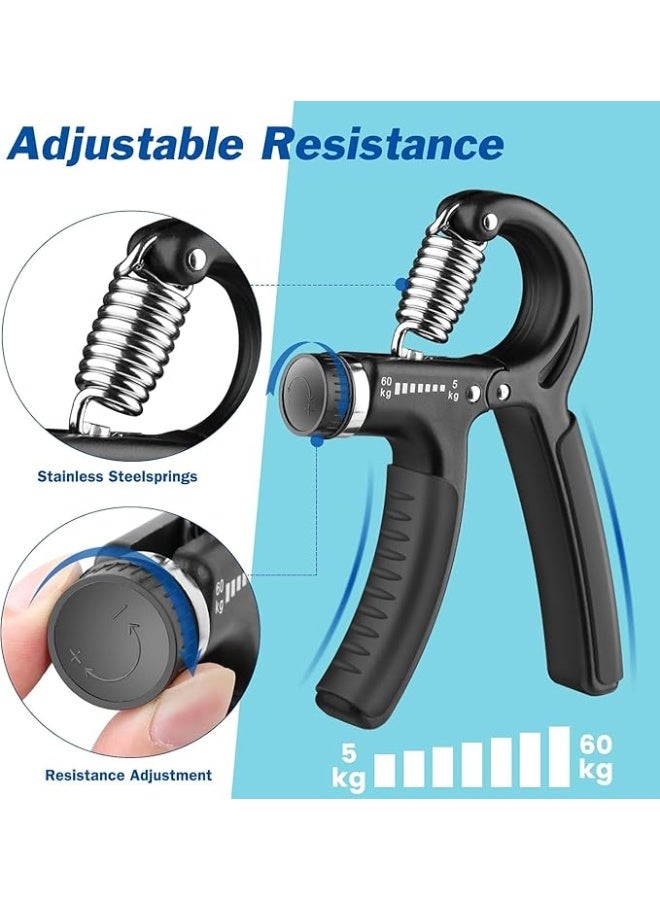 جهاز تدريب قبضة اليد، مقاومة قابلة للتعديل، من 5 إلى 60 كجم، جهاز لتقوية عضلات الساعد واليد لبناء العضلات، والتعافي من الإصابات، وتدريب قبضة اليد، معدات لياقة بدنية محمولة - Image 2