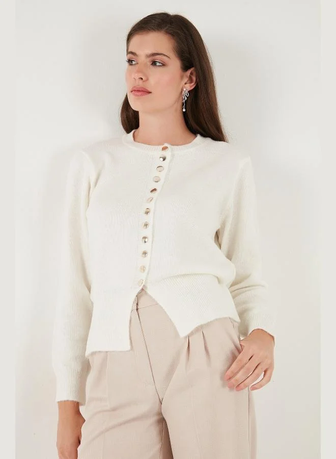 ليلا كارديجان ليلا نسائي محبوك بقصة قصيرة بياقة دائرية وراحة فائقة