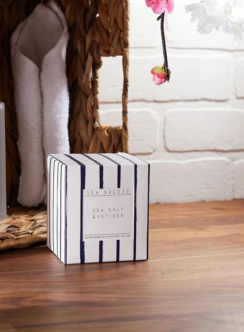 Candlelight 9Cm Glass Wax Filled Candle Nautical - 5% Seasalt Scent (3016-6650)