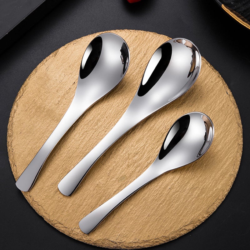 🍳 ملاعق حساء فولاذية متينة ومقاومة للتآكل للاستخدام اليومي بتصميم مريح - Image 3