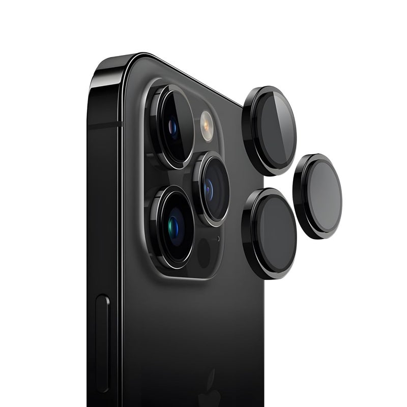 Daily Objects CERO Aluminium Camera Lens Protector for iphone 16 Pro|Tough HD Glass Protectors|Dust Proof|Water Resistant|Ultra Clear HD Image Quality|9H Hardness|3D ring|Shock Proof Alloy - Black - Image 5