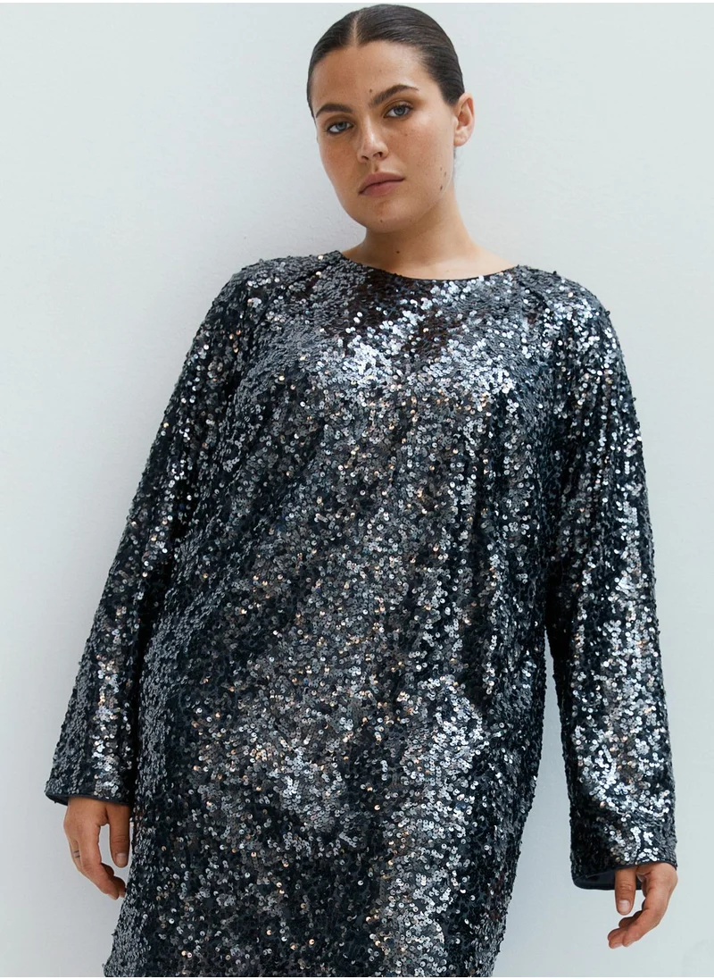 H&M Sequined Knitted Dress