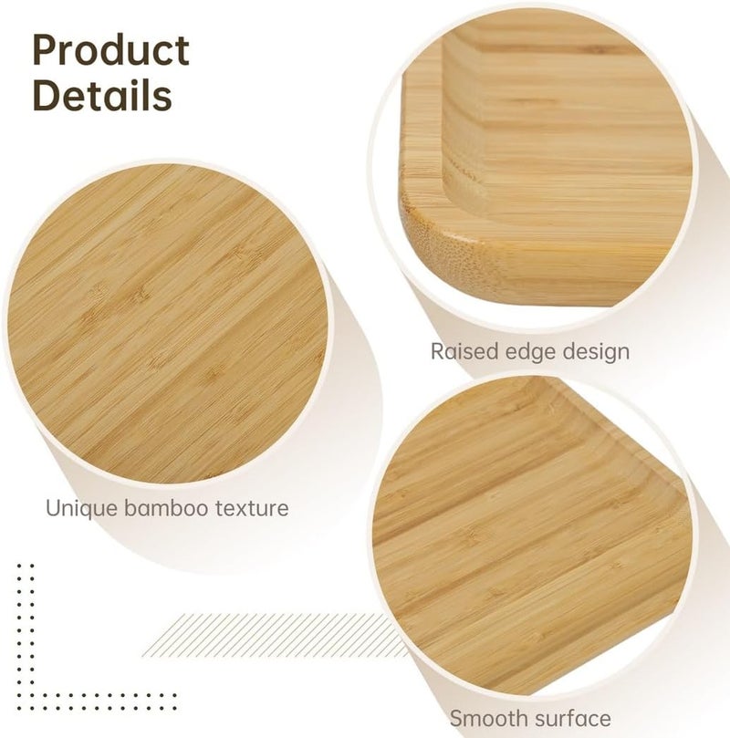 Elegant Bamboo Vanity Tray for Bathroom & Kitchen, Large Organizing Tray for Countertop Display & Storage, Multipurpose Bamboo Tray - Image 3