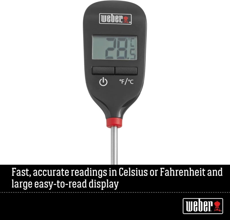 Weber - Barbecue grilling Instant-Read Thermometer, Fast accurate readings in Celsius or Fahrenheit, 0.8cm Height x 3.3cm Width x 20.5cm Depth - Image 3