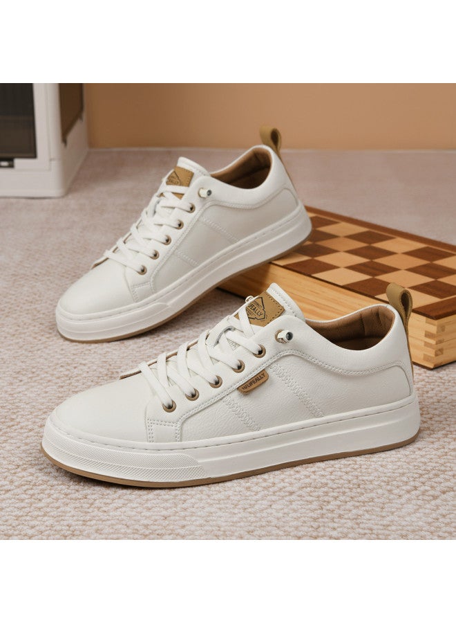 HLA Men's White Sneakers, Slip-on Casual Lace-free Loafers, Versatile Commuter Shoes - Image 2