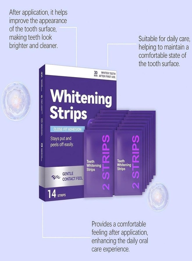 OSFRIAGE Purple Teeth Whitening Strips,Gentle Daily Stain Reduction & Natural Shine, Portable for Home or On-The-Go Use, 14 Strips - Image 4