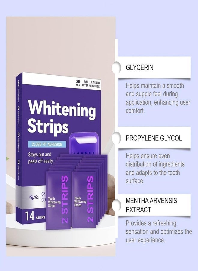 OSFRIAGE Purple Teeth Whitening Strips,Gentle Daily Stain Reduction & Natural Shine, Portable for Home or On-The-Go Use, 14 Strips - Image 3