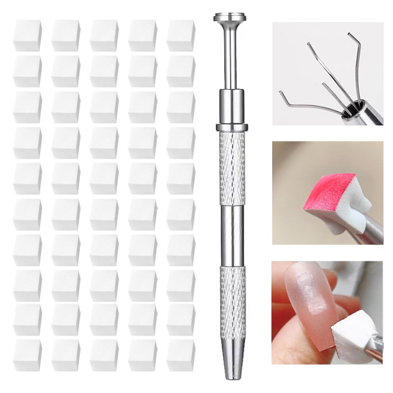 Dr.nail 62Pcs Nail Art Brushes Tools,5 Pcs Liner Brushes for Nails,Nail Sponges for Ombre with Grabbing Pen, Dual Tipped Silicone Dotting Sculpture Pen and Mixing Palette Pen Holder, Nail Design Brushes - Image 4