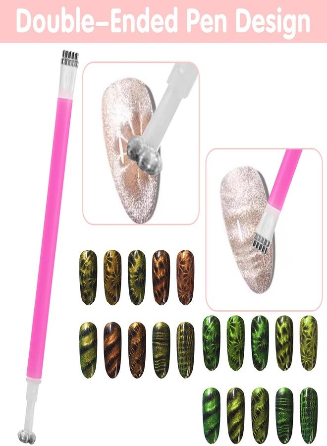 CANIPHA 8Pcs Cat Eye Nail Magnet Set Cat Eye Magnet for Nails, Cateye Nail Magnet Tool Kit, Strong Magnetic Properties Magnets for Nails, Nail Magnets for Nail Art for Creating Various Cat-Eye Effects - Image 3
