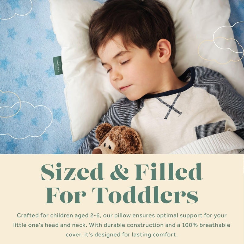 ComfyDown Toddler Pillow, 800 Fill Power Goose Down Fill, 300 Thread Count 100% Cotton Cover - Made in USA 18 Months to 6 Years (12" X 16") - Image 4