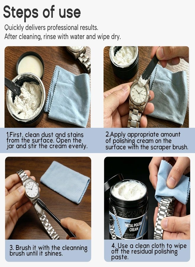 Niantime 2Pack Metal Polish Cream, 7 oz, Non-Abrasive Tarnish and Oxidation Remover for Chrome, Aluminium, Brass, Copper, Sterling Silver, Stainless Steel - Image 5