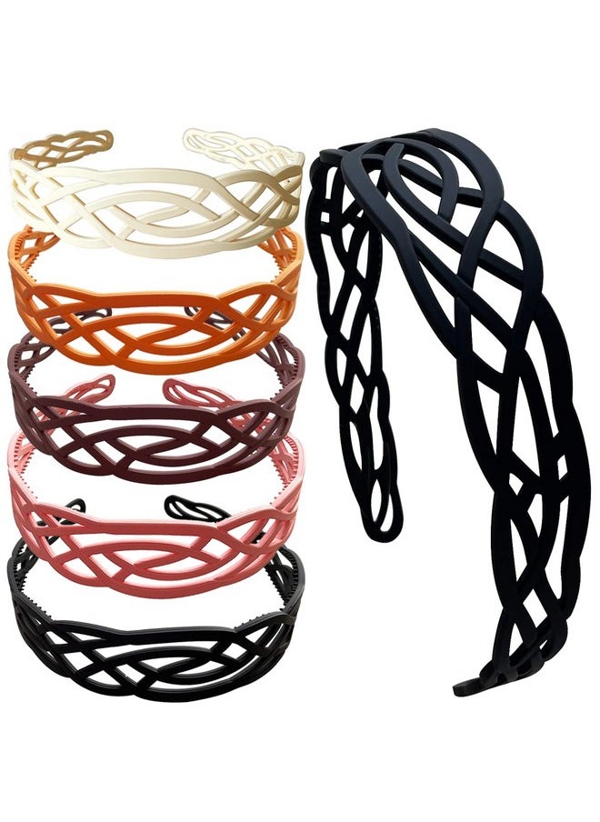 Springtime 6Pcs Wide Plastic Headbands For Women Fashion Hair Bands With Teeth For Girls Thick Hair Hoops Hair Accessories  - Image 2