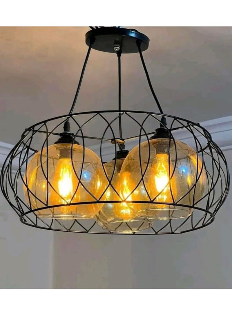 Modern Black Wire Chandelier  - Image 1