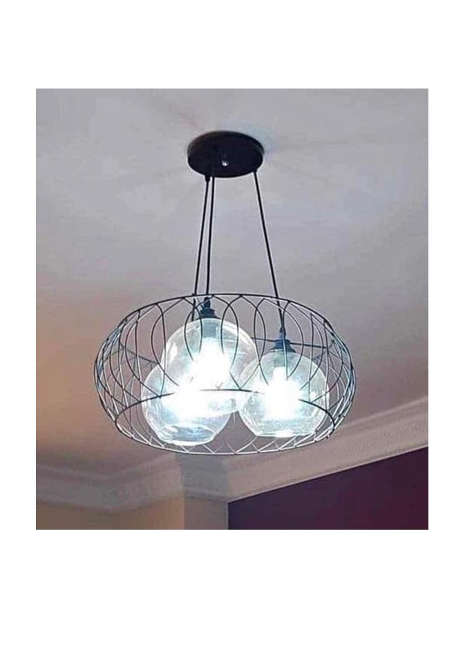 Modern Black Wire Chandelier  - Image 2