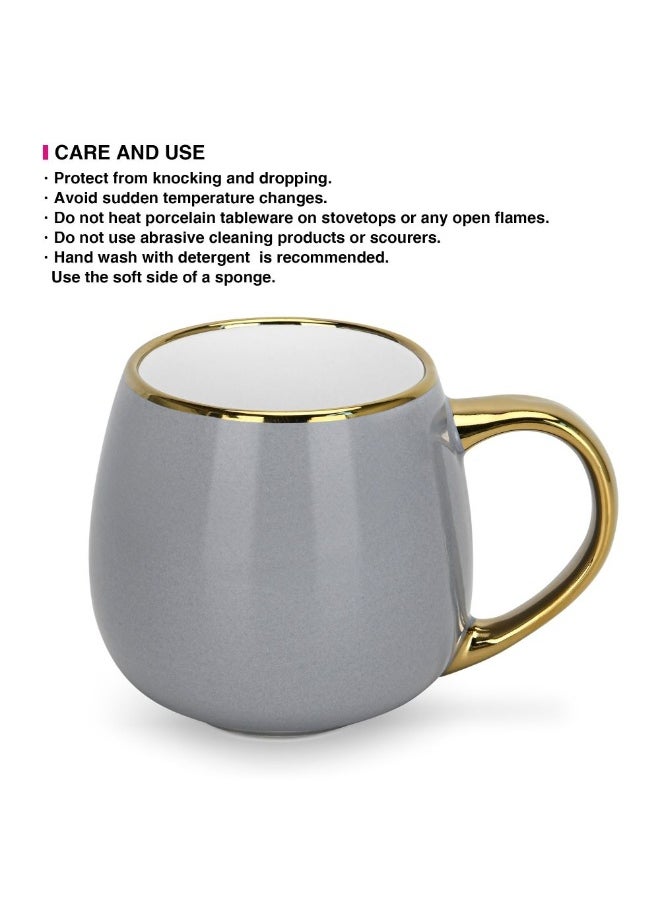 DANUBE HOME Danube Home Fissman 400Ml Mug Stylish And Durable Coffee Mug Perfect For Hot And Cold Drinks Comfortable Handle Dishwasher Microwave Safe Ideal For Daily Use (New Bone China)  - Image 3
