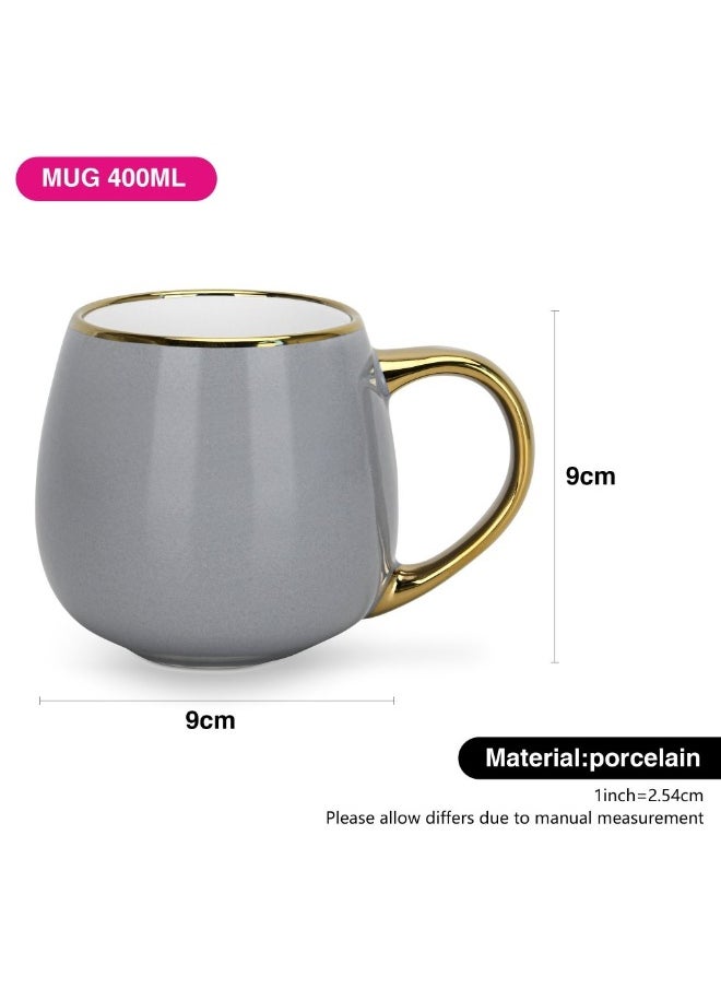 DANUBE HOME - Danube Home Fissman 400Ml Mug Stylish And Durable Coffee Mug Perfect For Hot And Cold Drinks Comfortable Handle Dishwasher Microwave Safe Ideal For Daily Use (New Bone China) - Image 1