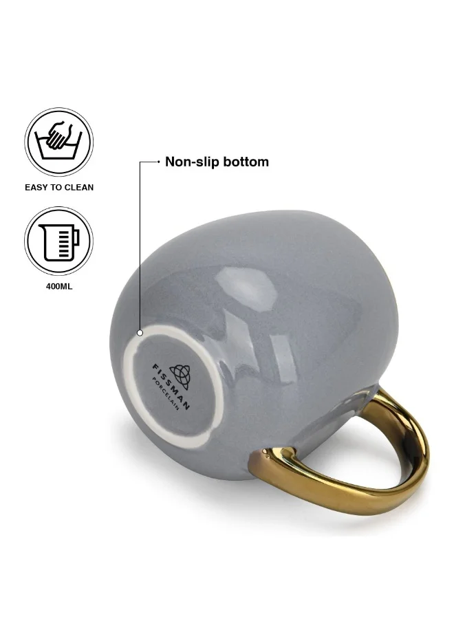 DANUBE HOME Danube Home Fissman 400Ml Mug Stylish And Durable Coffee Mug Perfect For Hot And Cold Drinks Comfortable Handle Dishwasher Microwave Safe Ideal For Daily Use (New Bone China)