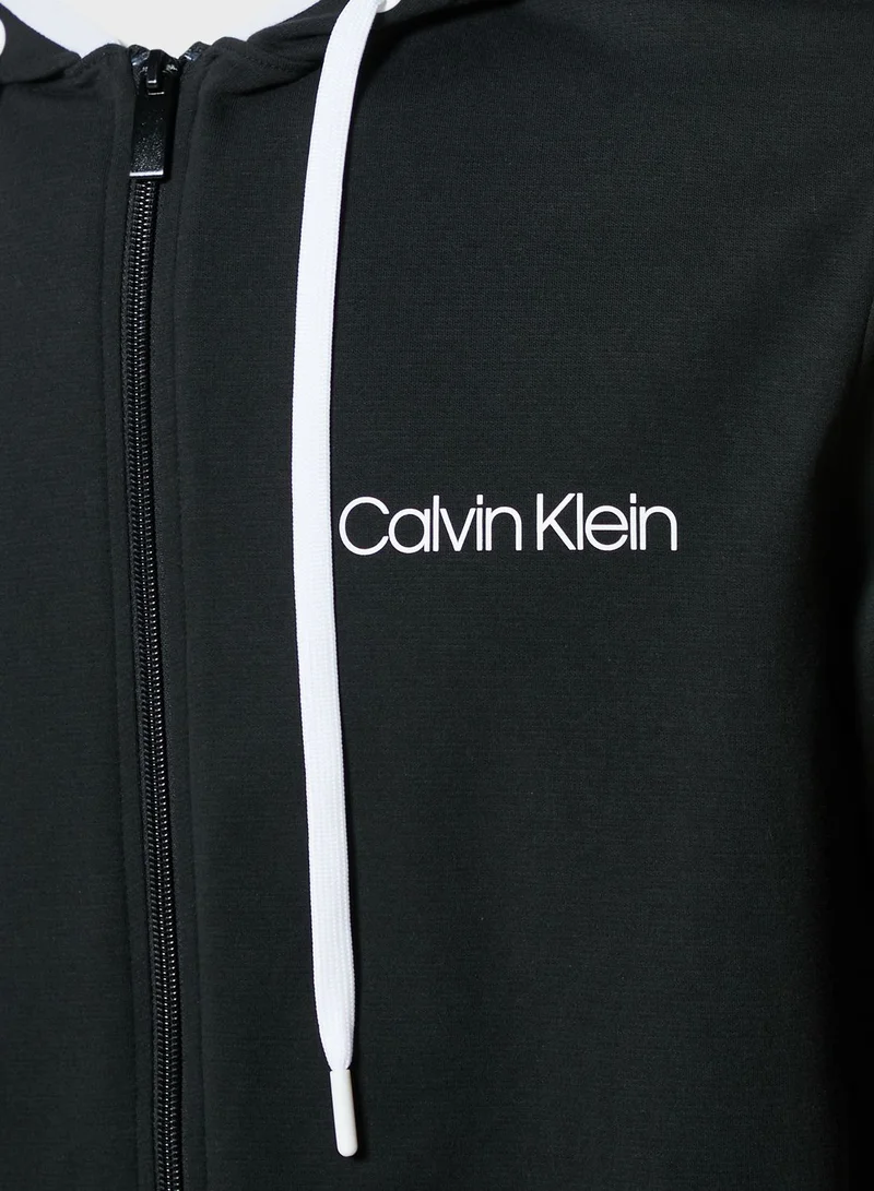 CALVIN KLEIN Chest Logo Zip Through Hoodie