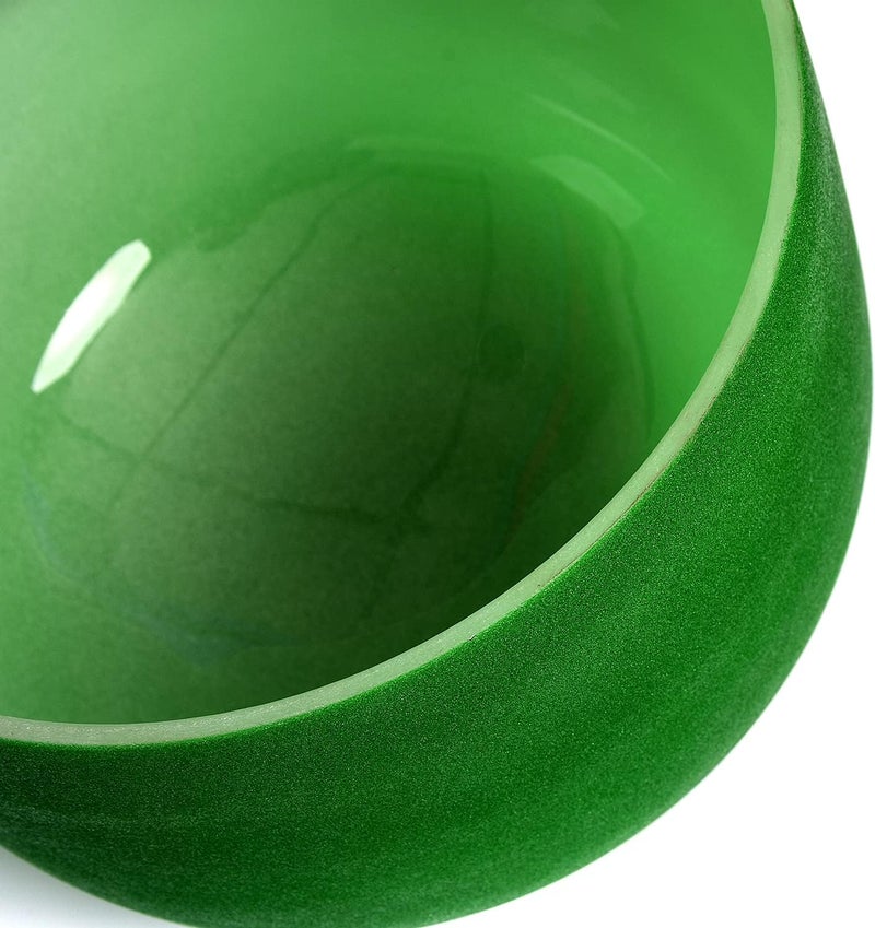 Territory F Note Heart Chakra Green Colored Quartz Frosted Crystal Singing Bowl 8 inch - Image 3
