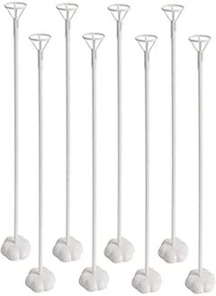 15 Set Balloon Stick Stand Kit, Balloon Cup with Balloon Pole and Table Desktop Stand Base Support Holder for Wedding Birthday Baby Shower Any Party Balloon Accessories(White)