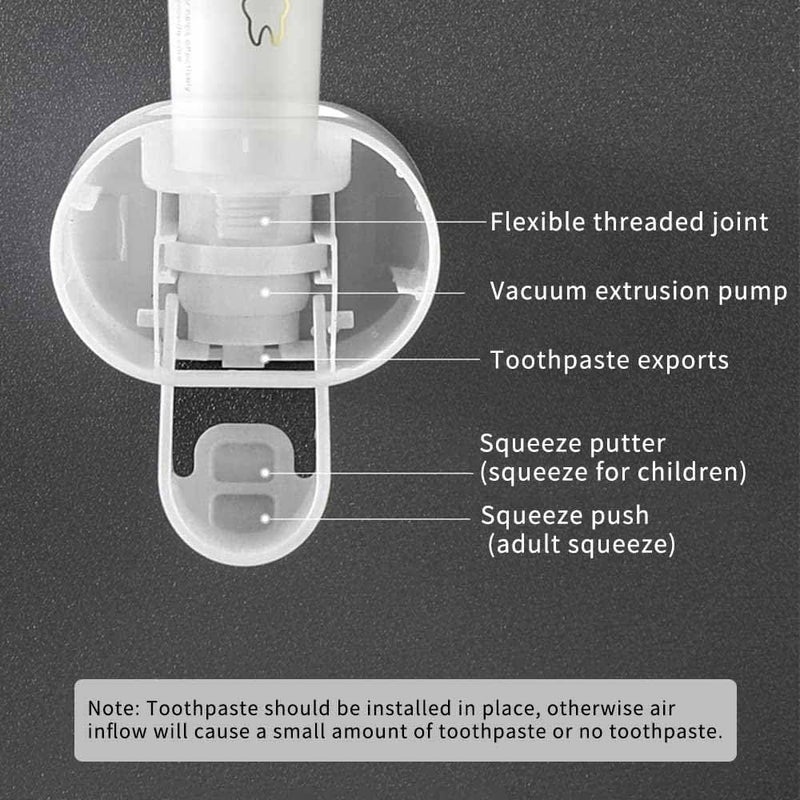 TGOPIT TGOPIT Toothpaste DispenserAutomatic Toothpaste Squeezer Fit for Kids AdultsHands Free Wall Mounted Toothpaste Holder With Selfstick StickerPunchFree Toothpaste Squeezer For Family Washroom1Pcs  - Image 5
