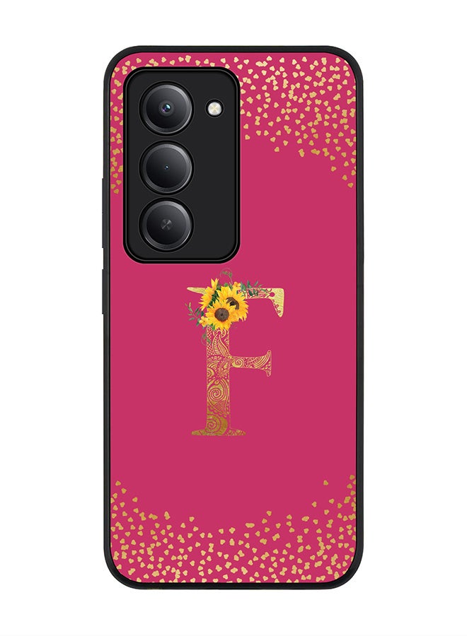 Stylizedd For Xiaomi Redmi 15 5G Case,Slim fit Camera Protection, Shockproof Thin Phone cover  - Custom Floral Monogram - F ( Deep Pink ) - Image 1