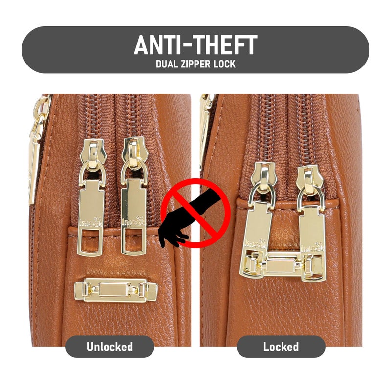 INICAT Small Sling Bag for Women Everyday & Travel Crossbody Bags Lightweight Cross Body Purses Vegan Leather(Anti theft) - Image 4
