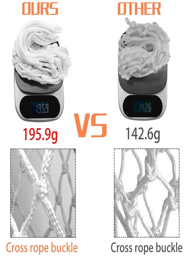 NEIJIANG Basketball Net Replacement Outdoor, Upgraded Thickening Heavy Duty, All Weather Anti Whip, Fits Standard Indoor or Outdoor 12 Loops Rim - Image 2