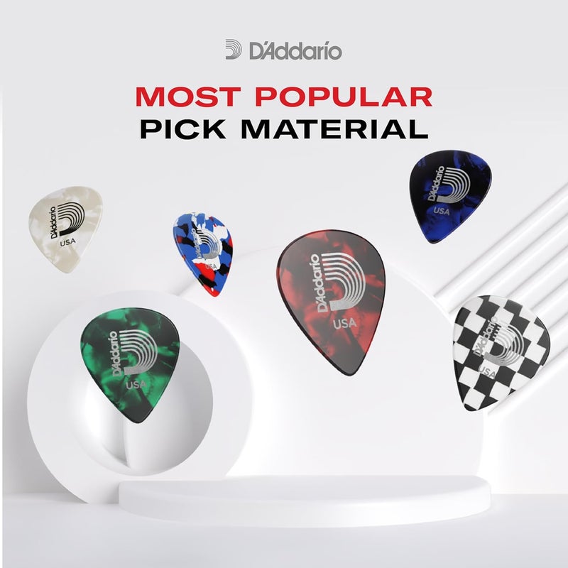 D'Addario بيك الجيتار من د'أداريو - مجموعة مختارة من اللؤلؤ الصناعي - 10 قطع، قياس متوسط - Image 2