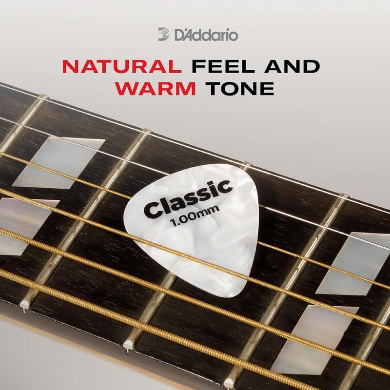 D'Addario بيك الجيتار من د'أداريو - مجموعة مختارة من اللؤلؤ الصناعي - 10 قطع، قياس متوسط - Image 4