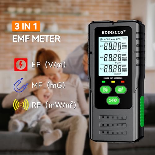 RDINSCOS EMF Detector, Detect All 3 Types of Electromagnetic Radiation Field in 1 EMF Meter for Cell Towers, and Smart Meters, EMF Reader for Home, Office (RD630W) - Image 2