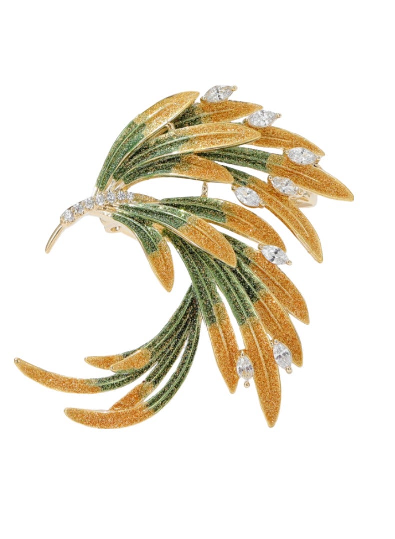 Phoenix Brooch Dress Coat Accessories, Elegant Temperament Pin Gradient Colour Feather Brooch for Women, Birthday, Holiday Gift - Image 1