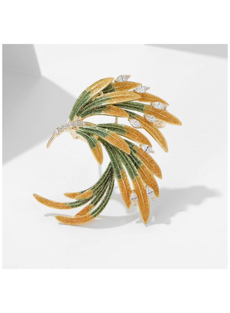 Phoenix Brooch Dress Coat Accessories, Elegant Temperament Pin Gradient Colour Feather Brooch for Women, Birthday, Holiday Gift - Image 2
