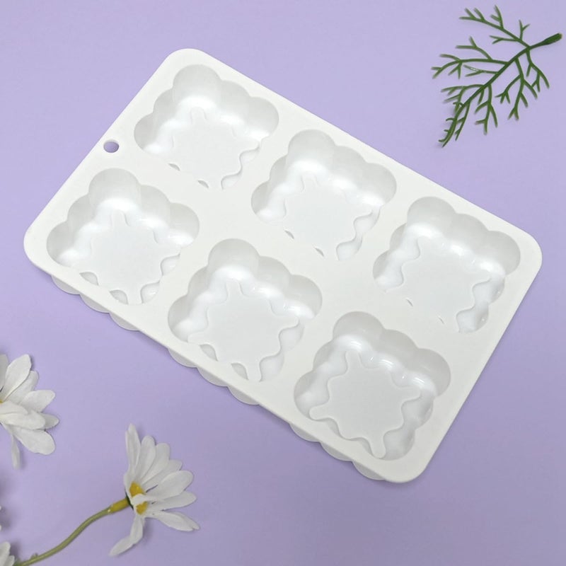 mostsom Square Silicone Mousse Cake Mold Easy Using Non-stick Baking Mold for Cake Decorating DIY Bakeware Tools (D_ Square Flower) - Image 5